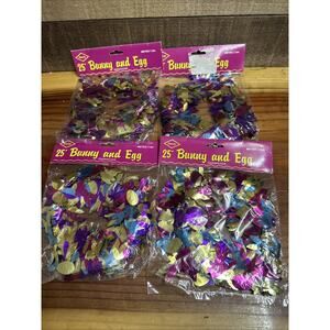 VINTAGE BEISTLE Metallic Easter Gleam Flex Garland 25" Sealed Set Of 4